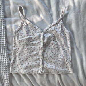 NWOT Brandy Melville Ditsy Floral Button Front Tank